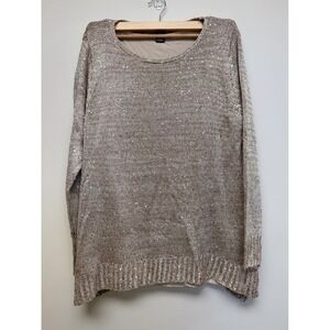 Chelsea & Theodore Taupe Scatter‎ Sequin Layered Sweater Tunic XL